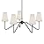 Electro bp;30"Dia 5-Arm Classic Chandeliers Matt Black with White Linen Shades,Light Fixture For Dining room,Living Room,Bedroom,E12,200W
