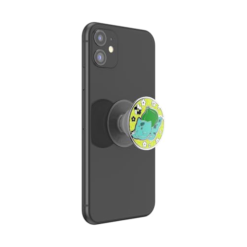 Image of PopSockets Adhesive Phone Grip, Holder, Phone Stand, Pokemon - Enamel Bulbasaur