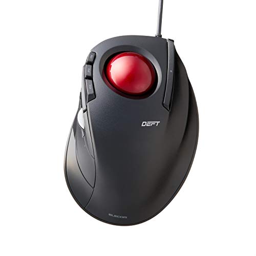 Elecom Deft Trackball Mouse, Wired, Finger Control, 8-Button Function With Smooth Tracking, Ergonomic Design, Optical Gaming Sensor, Smooth Red Ball, Windows11, Macos (M-Dt2Urbk-G) #TOP8