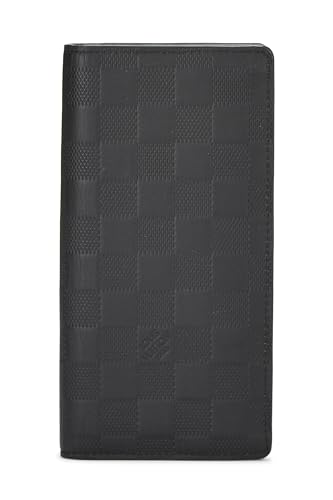 Louis Vuitton, Pre-loved Black Damier Infini Brazza Continental Wallet, Black