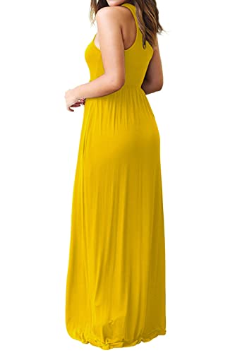 Image of DEARCASE Women's Sleeveless Summer Maxi Dress with Pockets,Beach,Vacation
