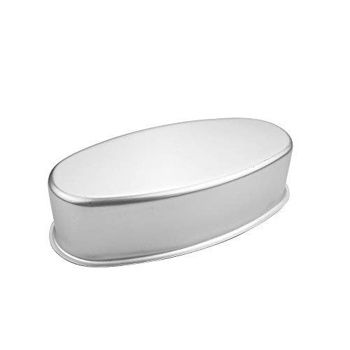 Amersumer 4 Pcs Non-Stick Aluminum Cheesecake Pan Oval, Cake Pan Mold for Oven, Meatloaf Bread Mold Pan Set for Home, Bakery and Kitchen, Perfect for Japanese Cheesecake (3 in x 1, 4 in x 1, 8 in x 2)