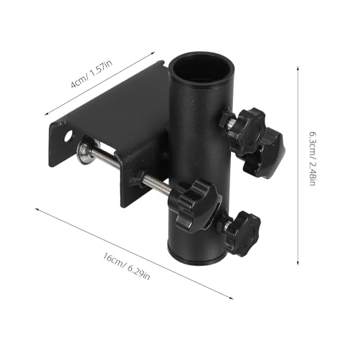 Support de parasol réglable noir en alliage avec pince ajustable pour balcon et extérieurs - 3