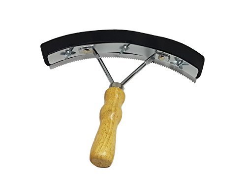 Roestvrijstalen zweetschraper met houten handvat, voor paarden, ezels, geiten, met 2-in-1 schrap- en reinigingsfunctie, Holzgriff - Afbeelding 3