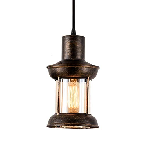 Lampe LED loft industriel suspendue avec globe en verre rétro - 2