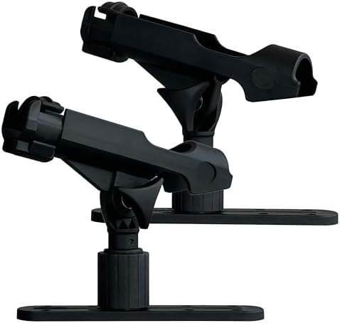 2 Pack Fishing Rod Holder with Track Mount Universal T-Shaped Screw Mounted on Rail for Kayak, Canoe, Fishing Boat (2Pack Rod Holder with Rail)