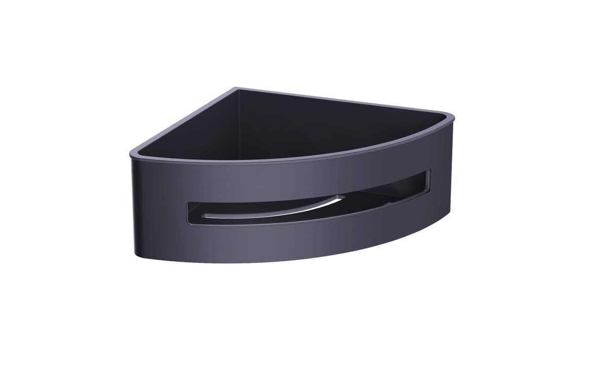 Panier d'angle de douche en acier inoxydable noir antirouille 16,5 cm