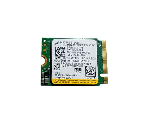 Micron 2450 NVMe SSD 512GB MTFDKBK512TFK M.2 2230�i22×30mm�jPCIe Gen4x4 NVMe 1.4 ����SSD ����/�����p (�����ςݕi)