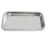 instrumententablett kunststoff ✔Material: Edelstahl Scenstar Tablett Edelstahl Instrumententablett, Rechteckig-Dental Edelstahl Medical Tablett Lab Instrument,215x105x20mm
