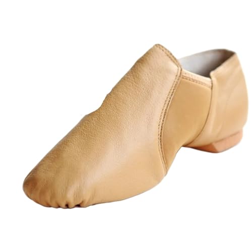 AHIOJEGX Zapatos de Jazz Zapatos de Jazz for Mujer, Zapatos de Baile de Jazz for Hombre, Botas de Jazz elásticas de Neopreno, Zapatillas de Baile sin Cordones, Gimnasia(Tan,36)
