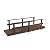 7' Wooden Garden Bridge with Safety Rails, Backyard Footbridge for Ponds, Creeks, and Streams, Stained Finish, 396 lbs Capacity