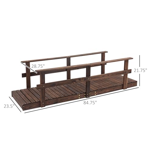 Generic W2225P174529 7' Wooden Garden Bridge thumb #2
