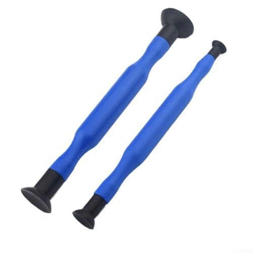 Image of Valve Lapping Tool 2PCS Suction Cup Grinder Set for Cylinder Head Maintenance - Hand Lapping Kit with Thick Handles for Cars & Motorcycles - Yellow Blue Plastic Rubber - 20cm 22cm Sizes(blue)
