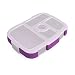 Bentgo Kids Tray (Purple) with Transparent Cover for At-Home Meals, Lunch Meal Prep, and More