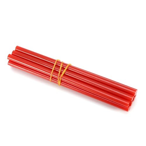 10pcs 7*150mm Bâtons de colle à chaud colle thermofusible coloré Adhésif chaud de fonte bâton adhésif de fonte chaude pour pistolet à colle 20W DIY Artisanat Réparations Rapides Petits Bricolages(Red)