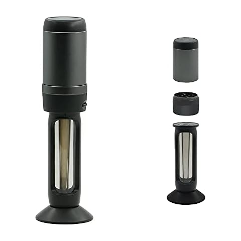 Anvirtue Rechargeable Electric Dry Herb Grinder loaded paper tube system Crush the Toughest Spice with Heavy Duty Stainless Steel Blades Clear Glass Dispenser Window. Cover