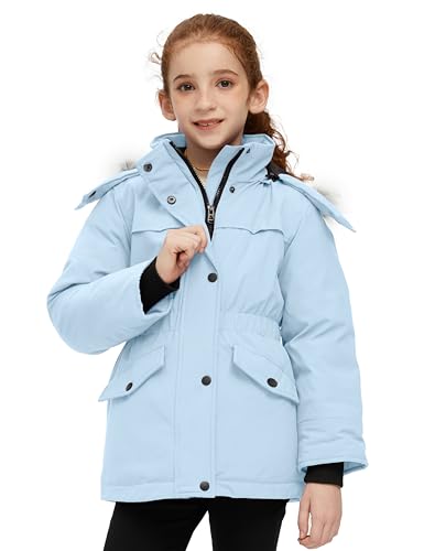 Image of Wantdo Girls' Long Winter Coat Waterproof Puffer Jacket Warm Parka Hooded