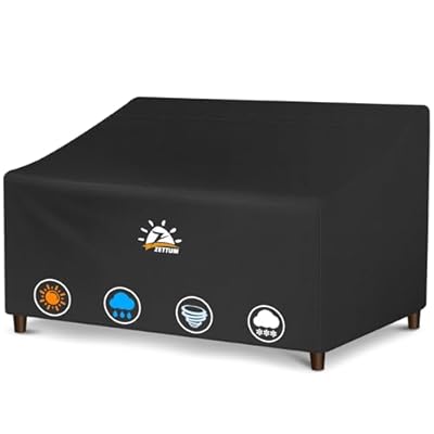 Zettum Patio Sofa Cover 80 Inch - 600D Outdoor Couch Cover Furniture Cover Waterproof & Heavy Duty, Large 3-Seater Bench Cover for Outside Sofa, Loveseat, Couch, Glider and Bench - 80 x 36 x 33 Inch