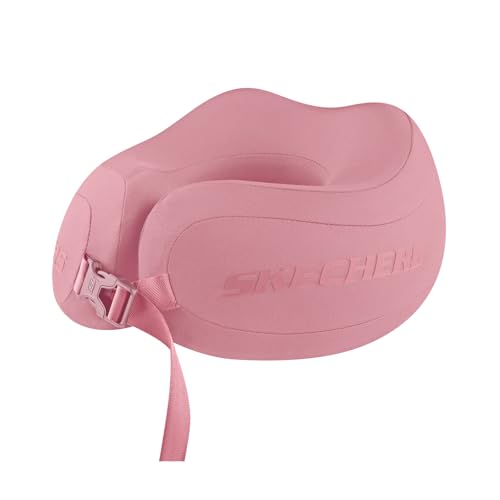 Image of Skechers Neck Pillow for Traveling,Memory Foam Travel Neck Pillow for Airplane Travel Pillow for Flight Headrest Sleep, Portable Plane Accessories,Pink