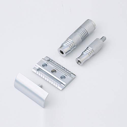 Image of Pearl Double Edge Safety Travel Razor - 4 Pieces (Chrome)
