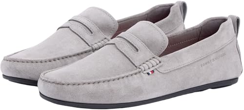 Tommy Hilfiger Core Hilfiegr Suede Driver FM0FM05789 Chaussures de conducteur pour Homme, Gris (Universal Grey), 40