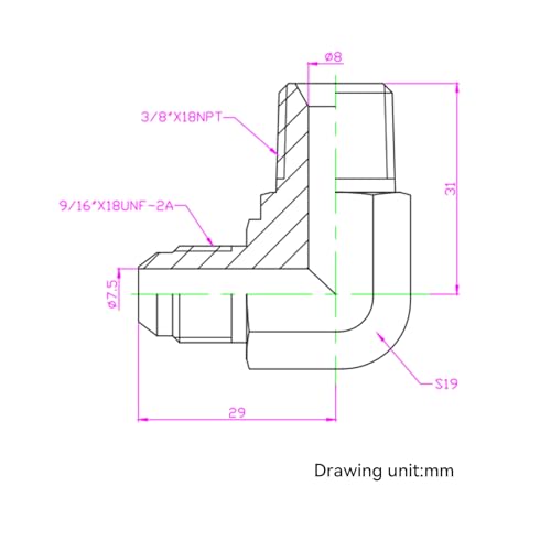 Image of HFS(R) 3 /8 inch Male NPT to 3 /8 inch Male JIC Elbow 90 Flare Pipe Fitting 304 Stainless Steel (3 /8 inch MNPT x 3 /8 inch MJIC)