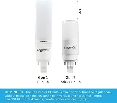 Miniatura 4 de Paquete de 2 bombillas LED de 5W (equivalente a 13 CFL), 500 lúmenes, luz blanca (2700k), balastro CFL, bipin