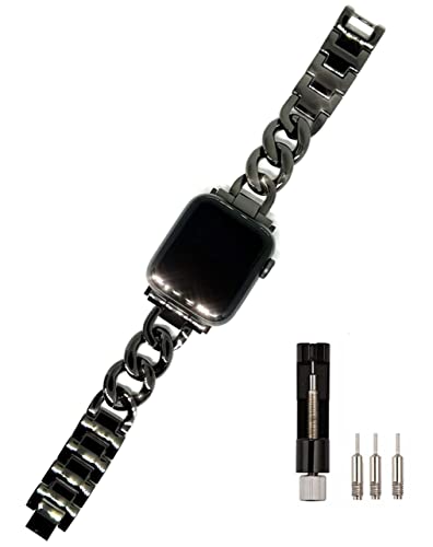 [Royce&Roland] �݊��i/��֕i �`�F�[���o���h �R�}������t�� ������� ���v �o���h (�V���o�[/�y��) ���f�B�[�X �M�t�g �v���[���gapplewatch �A�b�v���E�H�b�` (44mm 45mm 46mm 49mm, �u���b�N)