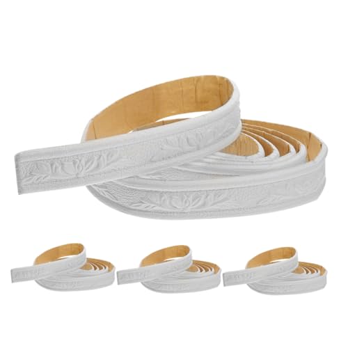 VILLCASE Moldura Flexible Autoadhesiva Para Paredes 4 Cm De Ancho Pvc Resistente Protector De Esquina Perfil Decorativo Para Hogar y Oficina 4 Rollos De 2,3 m Cada Uno