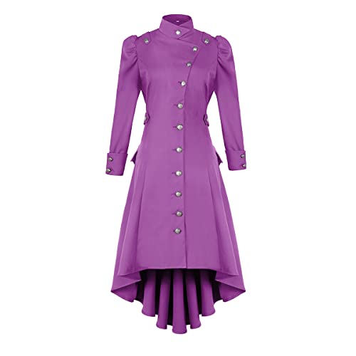 Oiefeen Women's Medieval Gothic Tuxedo Victorian Long Trench Jacket Halloween Costume (3Xl, Purple) … #TOP23