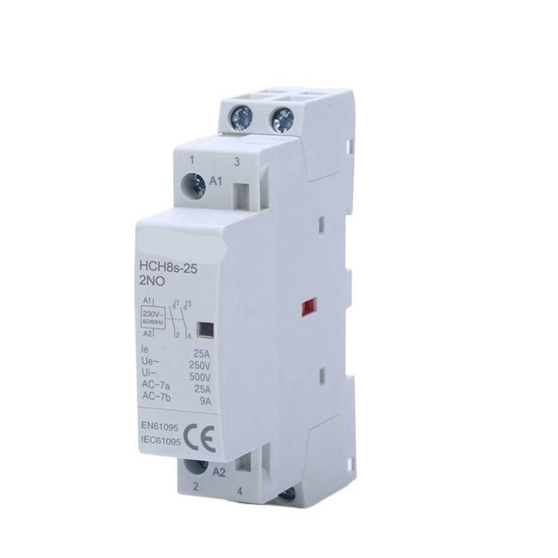Contactor modular HCH8s 25A 2NO para carril DIN en instalaciones automaticas de doce voltios 2