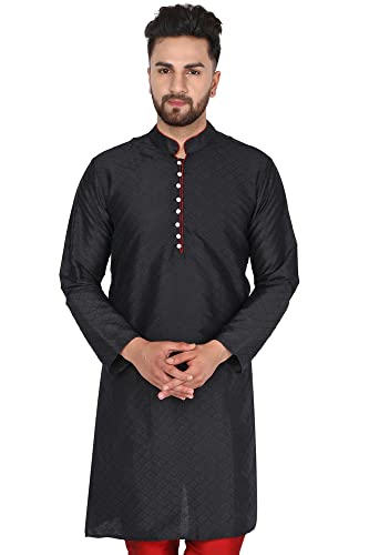 Image of Amazon Brand - Anarva Men's Indian Art Silk Casual Kurta for Wedding