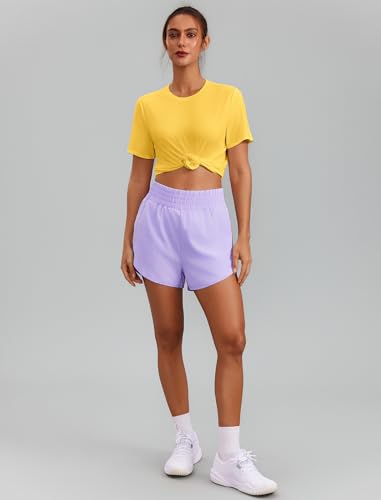 Image of PINSPARK Workout Tops for Women Short Sleeve Athletic Shirts UPF 50+ Quick Dry Running Outfits for Exercise Gym Hiking S-3XL