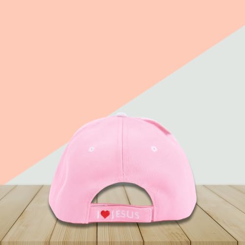 Women of Faith | Pink Christian Hats for Women | Cotton Baseball Hat Women | One Size Christian Caps Adjustable Velcro Strap | Religious Gift