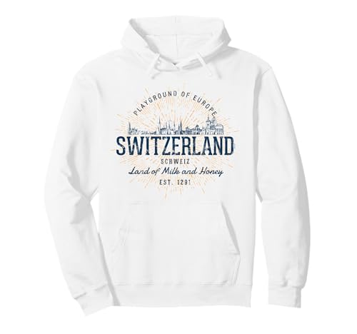 Vintage Suisse Rétro Sweat à Capuche