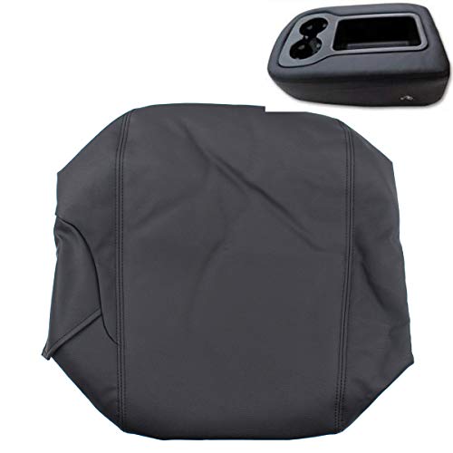 NewYall Black Center Console Armrest Leather Cover Only