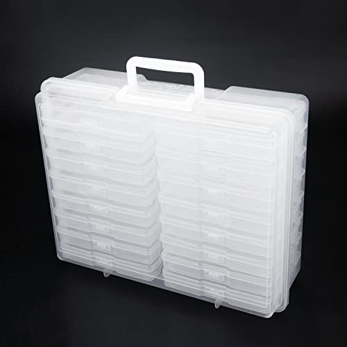 novelinks 4" x 6" Photo Organizer Box with Handle – 16 Inner Photo Storage Cases, Holds 1600 Photos, Portable Picture Keeper with Secure Snap Closures – White - Thumbnail 6