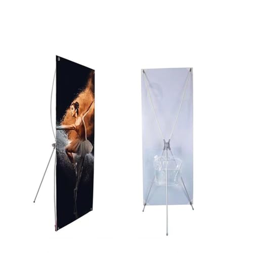 DQRCLLL Windproof X Banner Stand, Portable Banner Stand for Display, Business, Advertising, Suitable for Parties and Outdoor Indoor Events Gray（Banner Not Included 2pc 23.6 * 63in