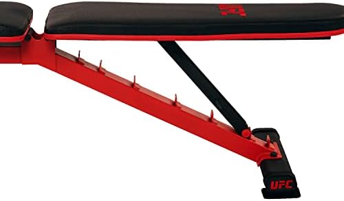 UFC Folding FID Weight Bench, 363 KG Max Load Adjustable Full Body Workout Strength Training Flat, Incline, Decline, Abs Bench for Dumbbell, Barbell and Olympic Bar Lifting, Foldable and Easy Storage