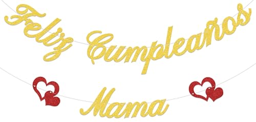 Feliz Cumpleanos Mama �o�i�[ �X�y�C���� Happy Birthday Mom �o�i�[ Happy ��̓� �o�i�[ �S�[���h �O���b�^�[