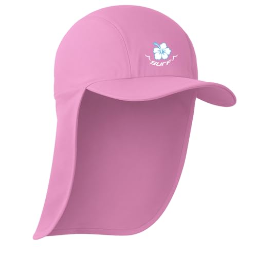 Kidz Swimmers Girls Sun Protection Legionnaire Cap UPF 50+ Fuchsia Pink (Medium 6-10 Years)