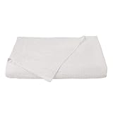 Vellux 100% Cotton Blanket - Soft, Breathable, Cozy & Lightweight Thermal Blanket - All Season King Size Perfect for Layering Bed, Couch & Sofa - Hotel Quality (108x90 Inch, White)