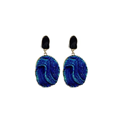 Boucles d'oreilles pour femmes HJMMHX à pendentif irrégulier bleu