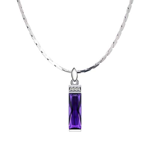 Collier ras du cou améthyste synthétique pour femme et fille chaîne 16 18 pouces