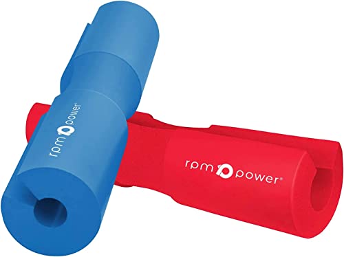 RPM Power Langhantel-Pad, strapazierfähig, Gewichtheben, Kniebeugen- und Hüftstoßpolster mit gepolstertem Schaumstoffschutz für Beschwerungsstange, Blau Cover