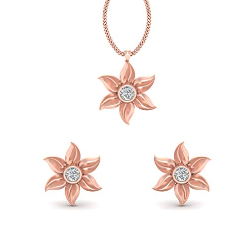 Juego de pendientes de flores para bodas y eventos especiales en oro rosa