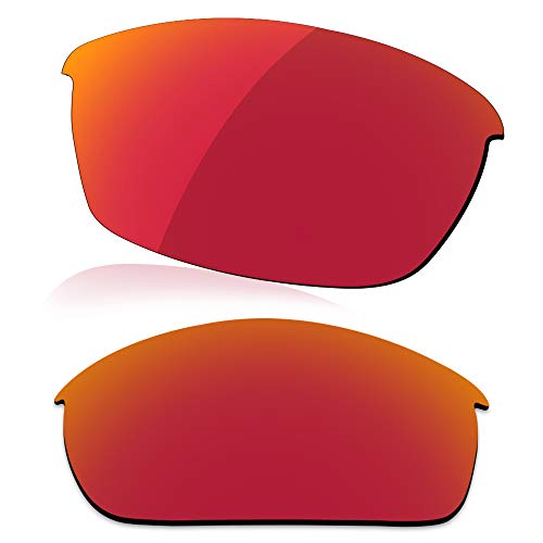Image of LenzReborn High-impact Polarized Lens Replacement for Oakley Flak Jacket Sunglass - Dark Black+Silver Grey+Fire Red+Ice Blue