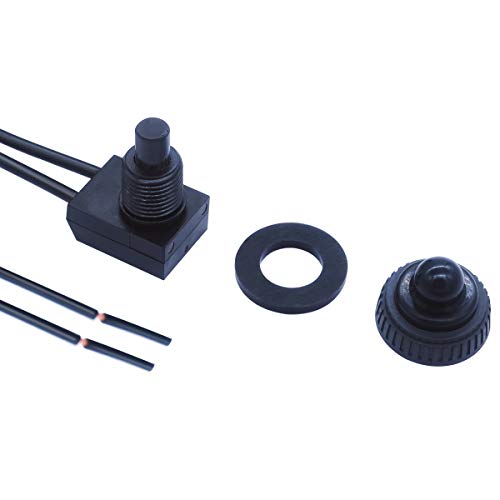 Mxuteuk 5Pcs 12V Waterproof Push Button Switch Wired Spst On-Off Switches Black, Use For Rv Motorcycle/Car Mxu-Kp-107 #TOP2