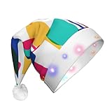 YUBVCF Copas de cóctel y botellas de vino con luz LED, sombrero de Papá Noel para adultos, Navidad, Año Nuevo, fiesta, fiesta