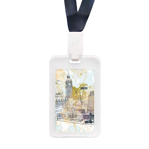 Porte-carte d'identité étanche Tour de Pise et Big Ben pour badge travail